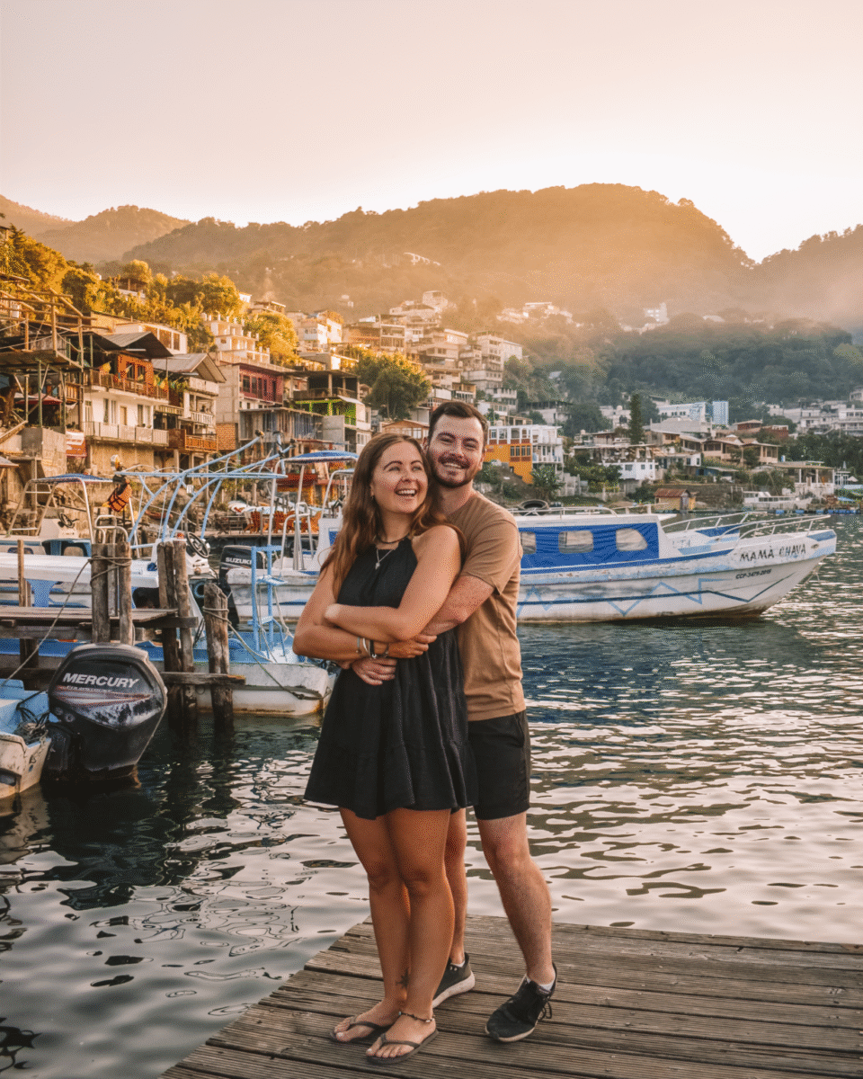 Chris and Reanna at sunset in Lake Atitlan