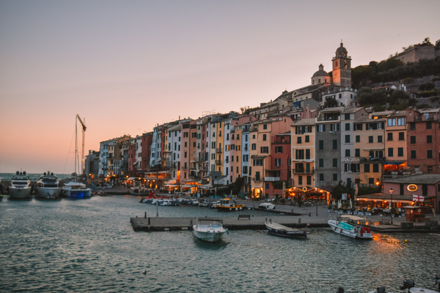 Portovenere at sunset village near Cinque Terre