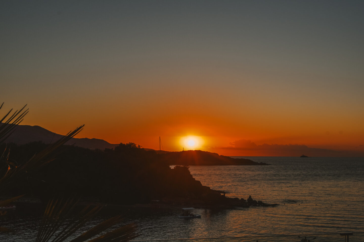 The sun setting over the Ksamil Beaches