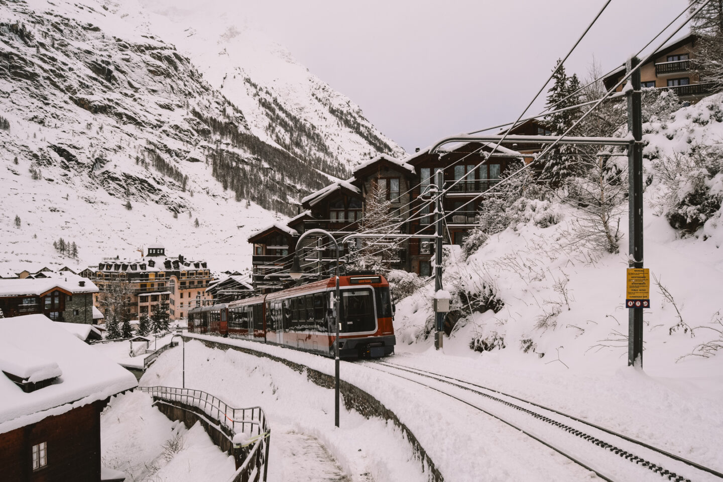 Getting the train through Zermatt