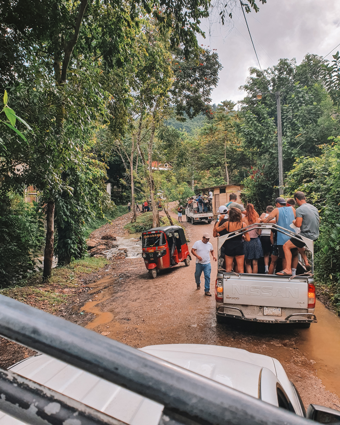 Travelling from Lanquin to Semuc Champey via small trucks
