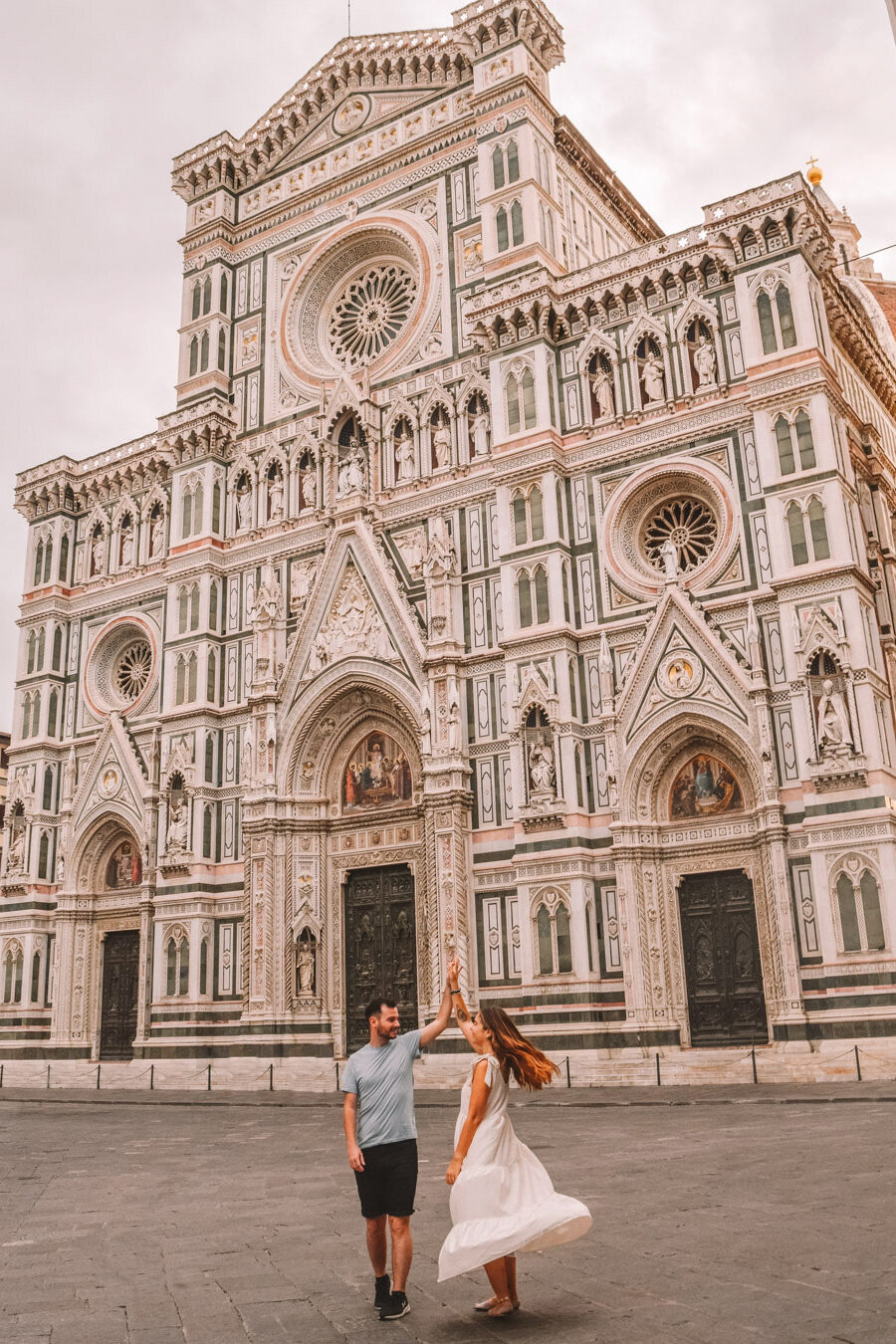 Chris and Reanna dancing Infront of The Duomo during our 1 day Florence