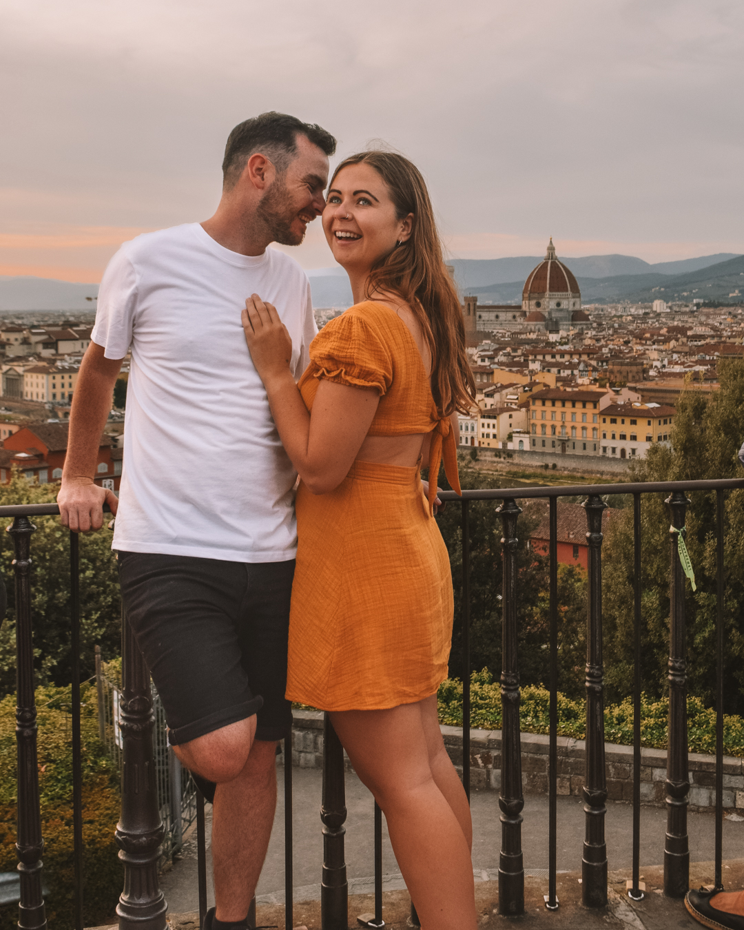 Chris and Reanna watching the sunset  from Piazzale Michelangelo