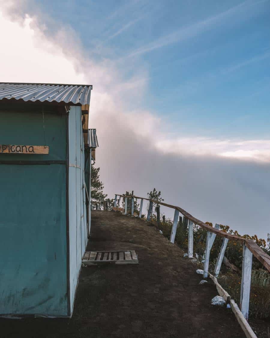 The communal huts that we slept in at Base camp at Volcan Acatenango