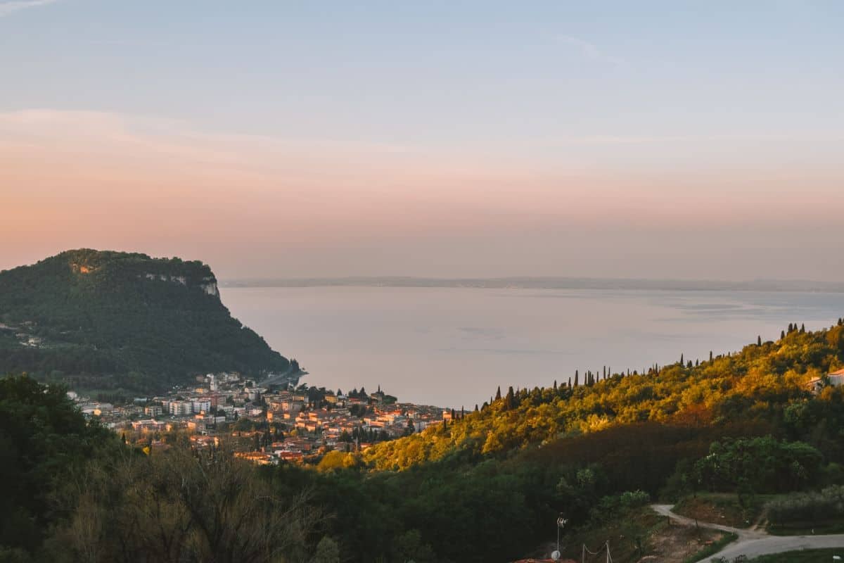 The sunrise over Lake Garda from Hotel Madrigale