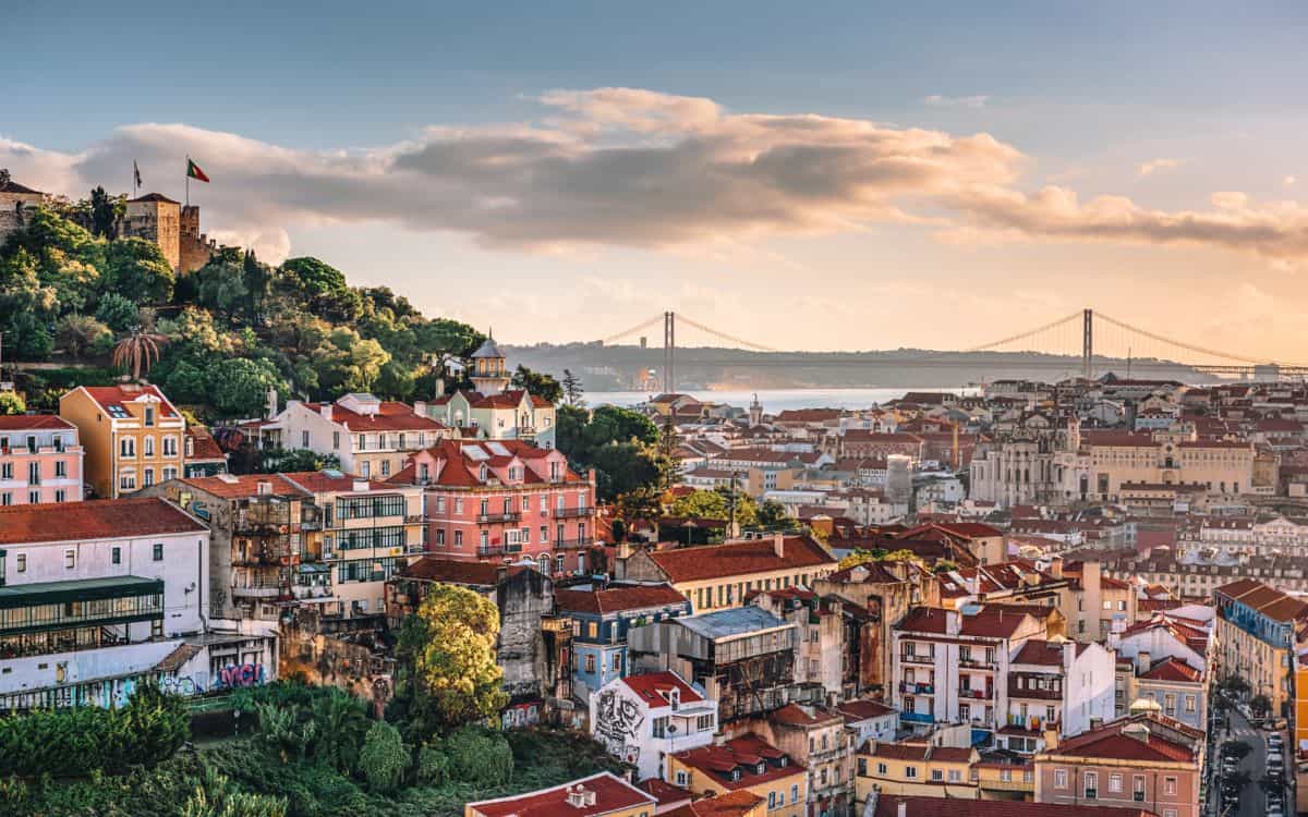 Views over Lisbon during golden hour