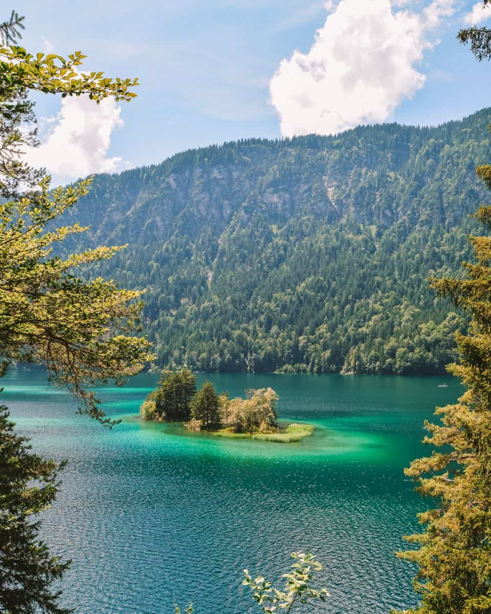 Lake Eibsee and its blue water