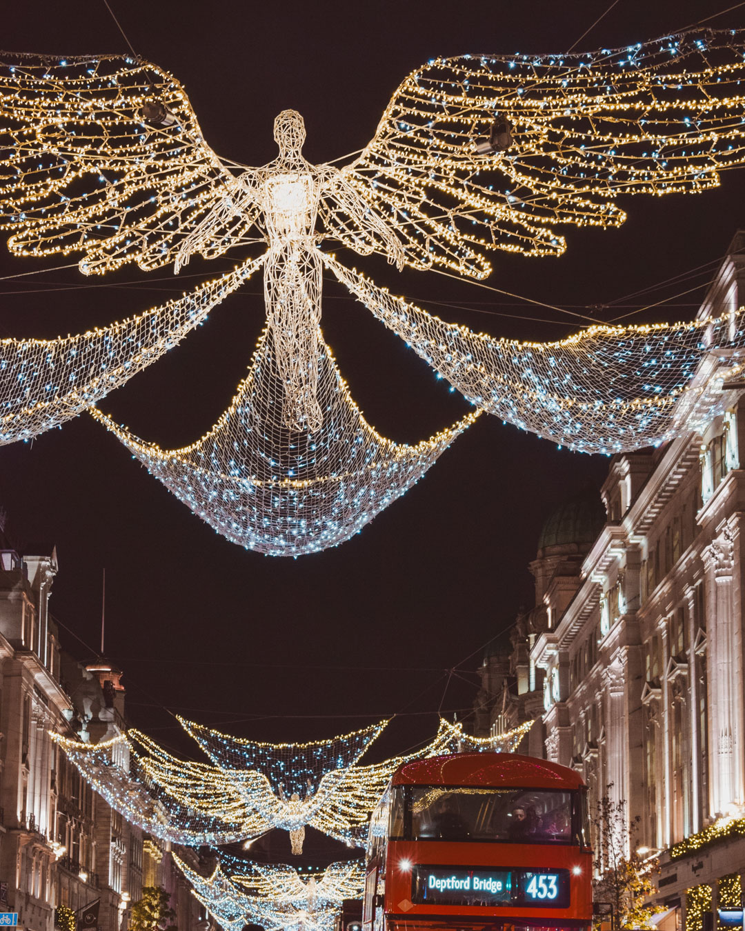 The angels Christmas lights, on Regents Street