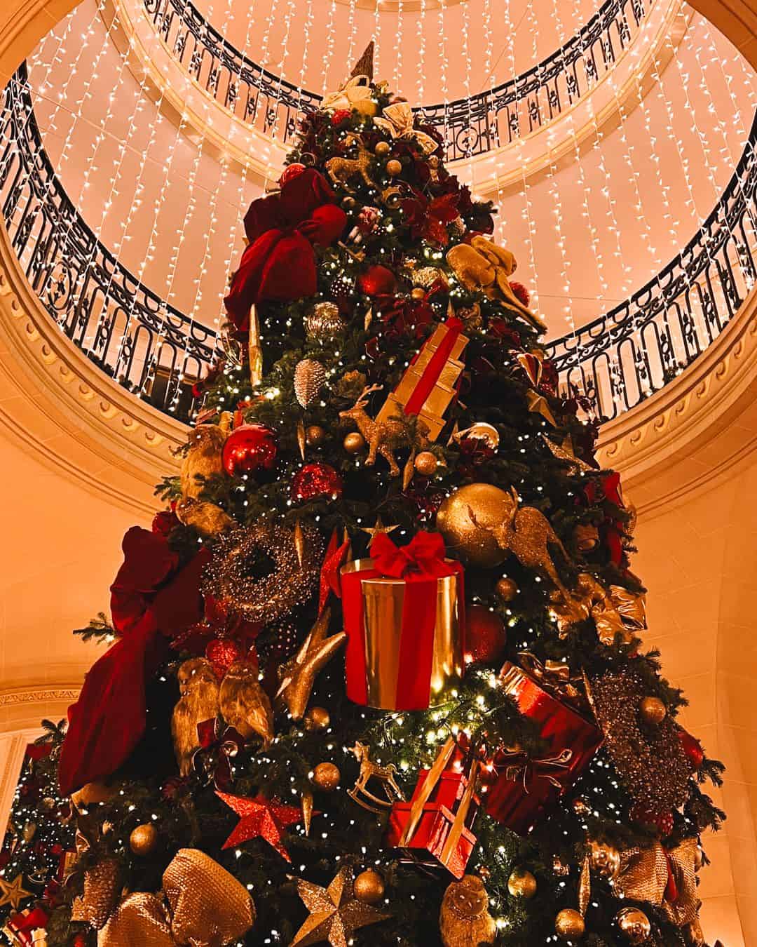Festive Christmas tree in London